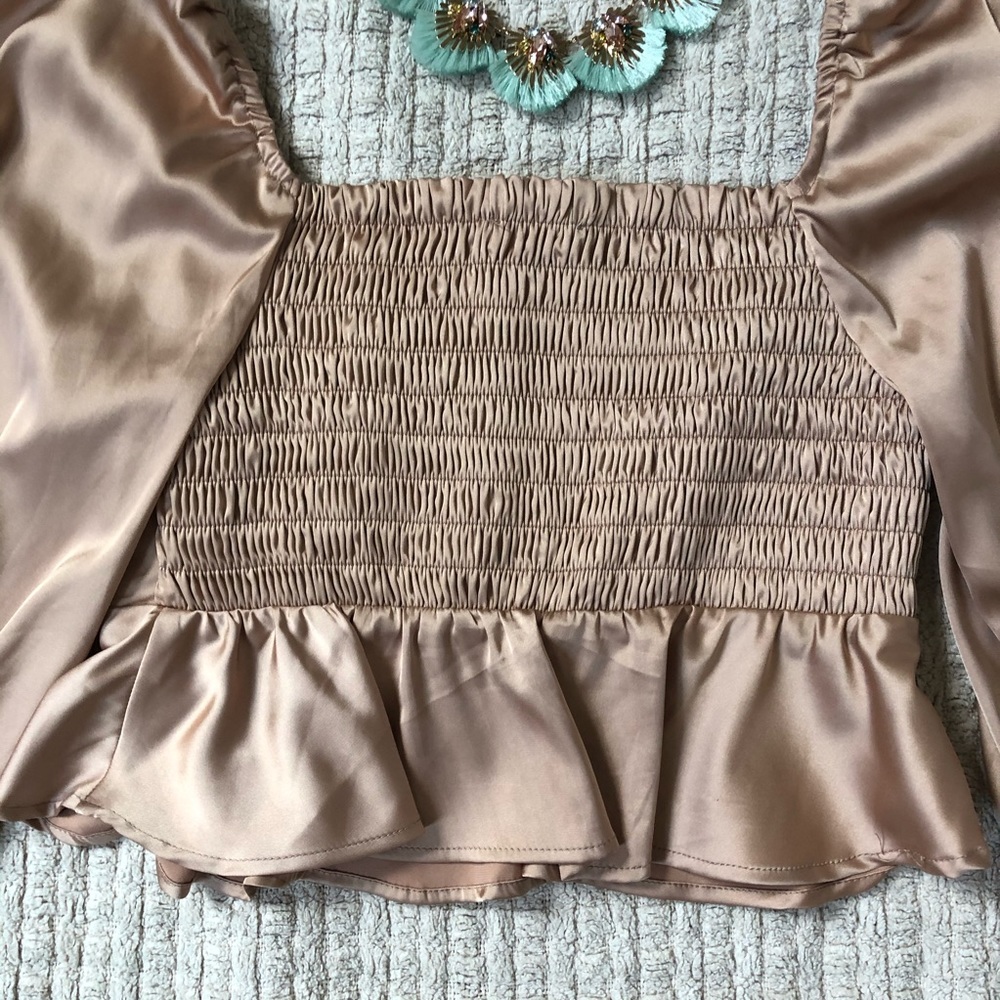 NWT Square neck long sleeve silk shirt - Picture 8 of 10
